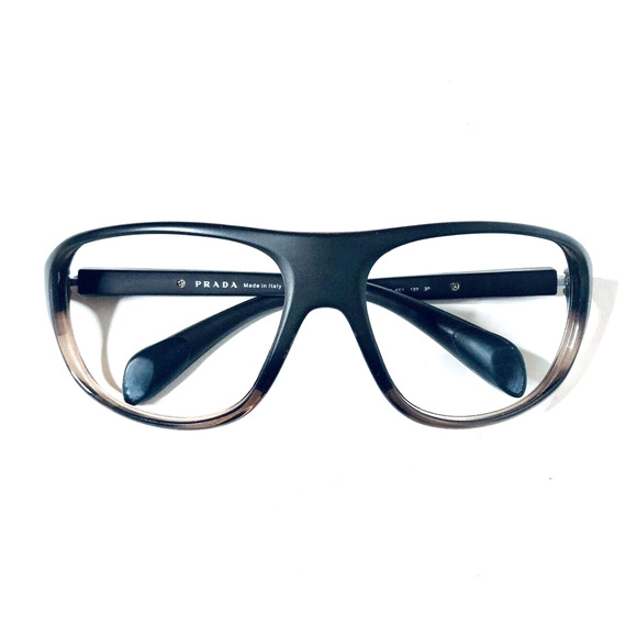 Prada Brown to Clear Wrap Glasses
